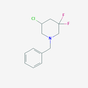 molecular formula C12H14ClF2N B8189394 1-Benzyl-5-chloro-3,3-difluoro-piperidine 