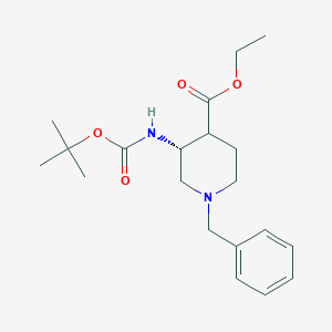 molecular formula C20H30N2O4 B8189401 trans-1-Benzyl-3-Boc-amino-piperidine-4-carboxylic acid ethyl ester 
