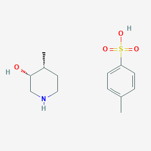 molecular formula C13H21NO4S B8189420 cis-4-Methyl-piperidin-3-ol tosylate 