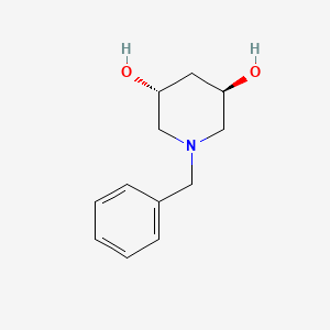 molecular formula C12H17NO2 B8189435 (3R,5R)-1-benzylpiperidine-3,5-diol 