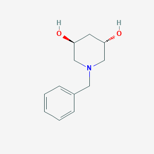 molecular formula C12H17NO2 B8189440 (3S,5S)-1-Benzylpiperidine-3,5-diol 