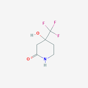 molecular formula C6H8F3NO2 B8189457 4-Hydroxy-4-trifluoromethyl-piperidin-2-one 