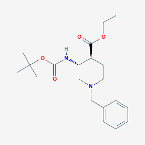 molecular formula C20H30N2O4 B8189539 (3R,4S)-1-Benzyl-3-tert-butoxycarbonylamino-piperidine-4-carboxylic acid ethyl ester 