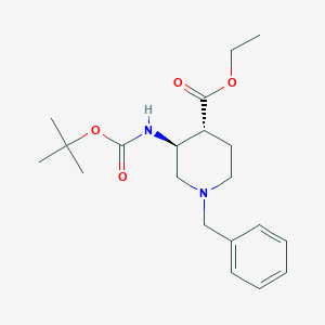molecular formula C20H30N2O4 B8189543 (3S,4R)-1-Benzyl-3-tert-butoxycarbonylamino-piperidine-4-carboxylic acid ethyl ester 