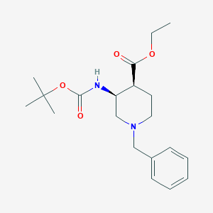 molecular formula C20H30N2O4 B8189547 (3S,4S)-1-Benzyl-3-tert-butoxycarbonylamino-piperidine-4-carboxylic acid ethyl ester 