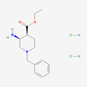 molecular formula C15H24Cl2N2O2 B8189564 (3S,4S)-3-Amino-1-benzyl-piperidine-4-carboxylic acid ethyl ester dihydrochloride 