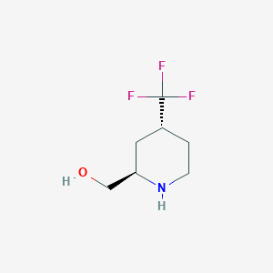 molecular formula C7H12F3NO B8189604 trans-(4-Trifluoromethyl-piperidin-2-yl)-methanol 