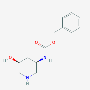 molecular formula C13H18N2O3 B8189605 (3R,5S)-(5-Hydroxy-piperidin-3-yl)-carbamic acid benzyl ester 