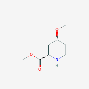 molecular formula C8H15NO3 B8189678 (2S,4S)-4-Methoxy-piperidine-2-carboxylic acid methyl ester 