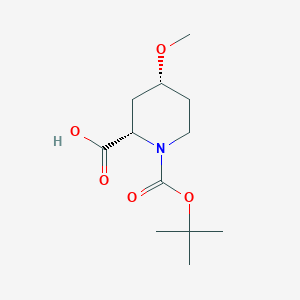 molecular formula C12H21NO5 B8189694 (2S,4R)-4-Methoxy-piperidine-1,2-dicarboxylic acid 1-tert-butyl ester 
