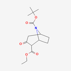 molecular formula C15H23NO5 B8189712 8-Boc-3-oxo-8-aza-bicyclo[3.2.1]octane-2-carboxylic acid ethyl ester 