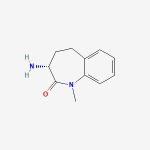 molecular formula C11H14N2O B8189773 (R)-3-Amino-1-methyl-1,3,4,5-tetrahydro-benzo[b]azepin-2-one 