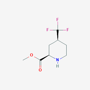 molecular formula C8H12F3NO2 B8189863 cis-4-Trifluoromethyl-piperidine-2-carboxylic acid methyl ester 