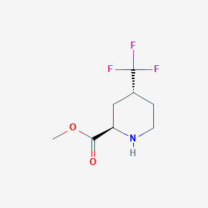 molecular formula C8H12F3NO2 B8189871 trans-4-Trifluoromethyl-piperidine-2-carboxylic acid methyl ester 