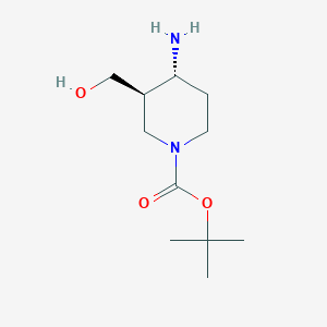 molecular formula C11H22N2O3 B8189873 trans-1-Boc-4-amino-3-hydroxymethyl-piperidine 