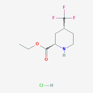 molecular formula C9H15ClF3NO2 B8190003 cis-4-Trifluoromethyl-piperidine-2-carboxylic acid ethyl ester hydrochloride 