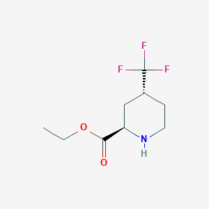 molecular formula C9H14F3NO2 B8190005 trans-4-Trifluoromethyl-piperidine-2-carboxylic acid ethyl ester 