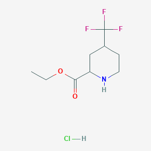 molecular formula C9H15ClF3NO2 B8190009 4-Trifluoromethyl-piperidine-2-carboxylic acid ethyl ester hydrochloride 