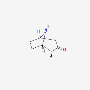 molecular formula C8H13NO B8190044 (1S,2R,5R)-rel-2-Methyl-3-oxo-8-aza-bicyclo[3.2.1]octane 