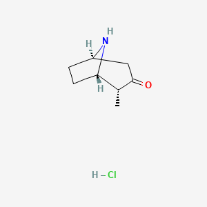 molecular formula C8H14ClNO B8190045 (1S,2R,5R)-rel-2-Methyl-3-oxo-8-aza-bicyclo[3.2.1]octane hydrochloride 