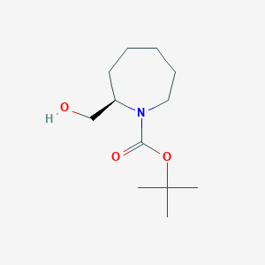 molecular formula C12H23NO3 B8190087 (2R)-2-Hydroxymethyl-azepane-1-carboxylic acid tert-butyl ester 