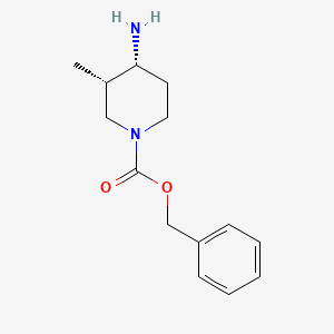 molecular formula C14H20N2O2 B8190090 cis-4-Amino-3-methyl-piperidine-1-carboxylic acid benzyl ester 