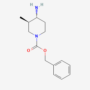 molecular formula C14H20N2O2 B8190094 trans-4-Amino-3-methyl-piperidine-1-carboxylic acid benzyl ester 