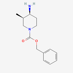 molecular formula C14H20N2O2 B8190099 (3R,4S)-4-Amino-3-methyl-piperidine-1-carboxylic acid benzyl ester 