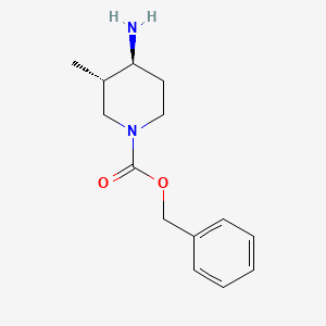 molecular formula C14H20N2O2 B8190105 (3S,4S)-4-Amino-3-methyl-piperidine-1-carboxylic acid benzyl ester 