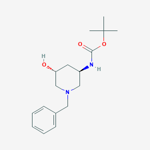 molecular formula C17H26N2O3 B8190117 (3R,5R)-(1-Benzyl-5-hydroxy-piperidin-3-yl)-carbamic acid tert-butyl ester 