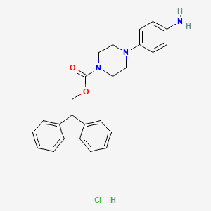 molecular formula C25H26ClN3O2 B8190130 1-(4-Amino-phenyl)-4-Fmoc-piperazine hydrochloride 