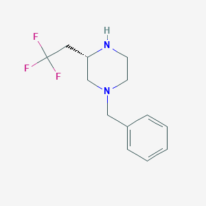 molecular formula C13H17F3N2 B8190321 (3S)-1-benzyl-3-(2,2,2-trifluoroethyl)piperazine 
