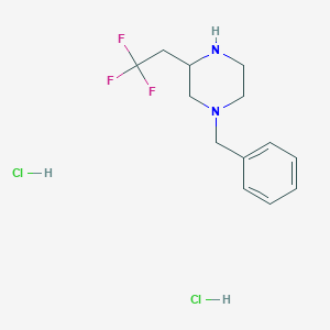 molecular formula C13H19Cl2F3N2 B8190331 1-Benzyl-3-(2,2,2-trifluoro-ethyl)-piperazine dihydrochloride 