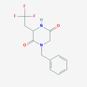 molecular formula C13H13F3N2O2 B8190334 1-Benzyl-3-(2,2,2-trifluoro-ethyl)-piperazine-2,5-dione 