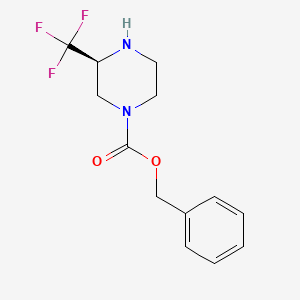 molecular formula C13H15F3N2O2 B8190339 Benzyl (S)-3-(trifluoromethyl)piperazine-1-carboxylate 