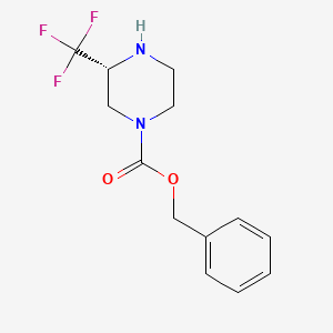 molecular formula C13H15F3N2O2 B8190344 Benzyl (R)-3-(trifluoromethyl)piperazine-1-carboxylate 