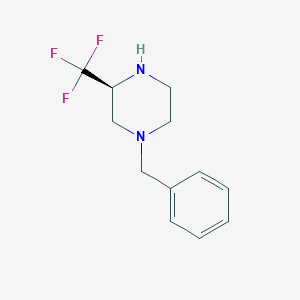 molecular formula C12H15F3N2 B8190345 (S)-1-Benzyl-3-trifluoromethyl-piperazine 