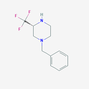 molecular formula C12H15F3N2 B8190352 (R)-1-Benzyl-3-trifluoromethyl-piperazine 