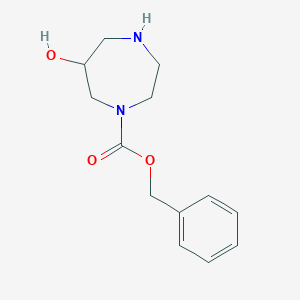 molecular formula C13H18N2O3 B8190374 6-Hydroxy-[1,4]diazepane-1-carboxylic acid benzyl ester 