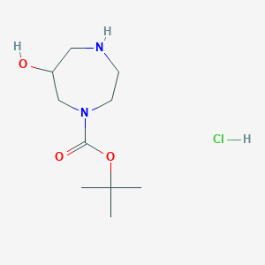 molecular formula C10H21ClN2O3 B8190382 6-Hydroxy-[1,4]diazepane-1-carboxylic acid tert-butyl ester hydrochloride 