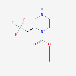 molecular formula C11H19F3N2O2 B8190384 tert-Butyl (R)-2-(2,2,2-trifluoroethyl)piperazine-1-carboxylate 