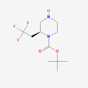 molecular formula C11H19F3N2O2 B8190385 tert-Butyl (S)-2-(2,2,2-trifluoroethyl)piperazine-1-carboxylate 