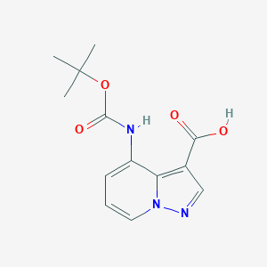 molecular formula C13H15N3O4 B8190390 4-tert-Butoxycarbonylamino-pyrazolo[1,5-a]pyridine-3-carboxylic acid 