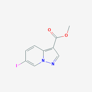 molecular formula C9H7IN2O2 B8190403 6-Iodo-pyrazolo[1,5-a]pyridine-3-carboxylic acid methyl ester 