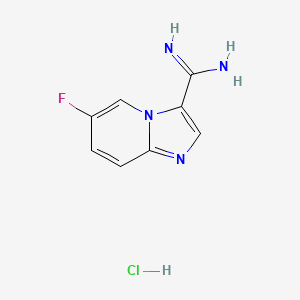 molecular formula C8H8ClFN4 B8190411 6-Fluoroimidazo[1,2-a]pyridine-3-carboximidamide hydrochloride 