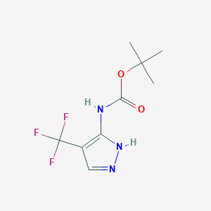 molecular formula C9H12F3N3O2 B8190436 (4-Trifluoromethyl-2H-pyrazol-3-yl)-carbamic acid tert-butyl ester 