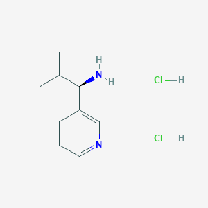 molecular formula C9H16Cl2N2 B8190511 (R)-2-Methyl-1-pyridin-3-yl-propylamine dihydrochloride 