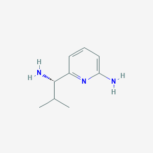 molecular formula C9H15N3 B8190516 (S)-6-(1-Amino-2-methyl-propyl)-pyridin-2-ylamine 
