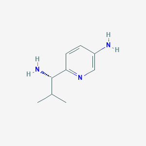 molecular formula C9H15N3 B8190530 (S)-6-(1-Amino-2-methyl-propyl)-pyridin-3-ylamine CAS No. 1187931-14-1