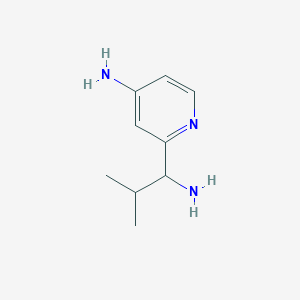 molecular formula C9H15N3 B8190536 2-(1-Amino-2-methyl-propyl)-pyridin-4-ylamine 